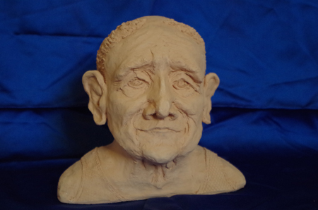 Kunstkeramik Kopf alter Mann 1